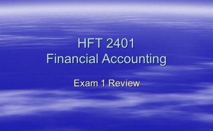 HFT 2401 Financial Accounting