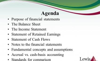 Agenda Purpose of financial