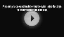 PDF Financial accounting information: An introduction to